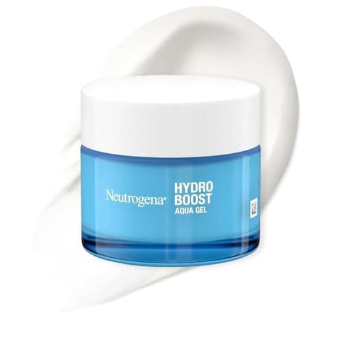 Blauer Tiegel Neutrogena Hydro Boost Aqua Gel mit weißem Deckel vor Cremeschliere